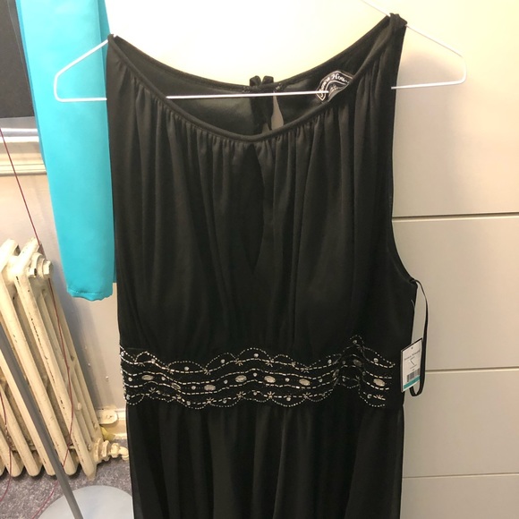 Jessica Howard Black Beaded Keyhole Dress 16 - Picture 2 of 5